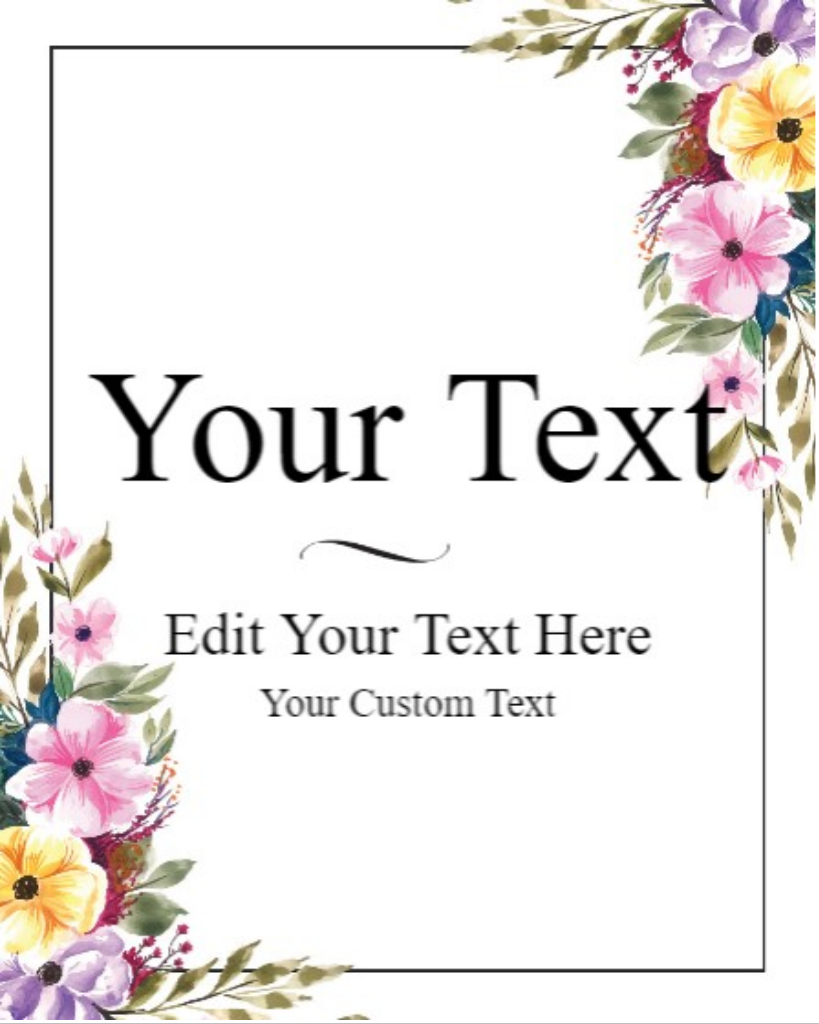 Custom Text Floral Label