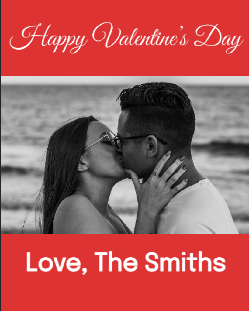 Happy Valenitne's Day custom photo and text label