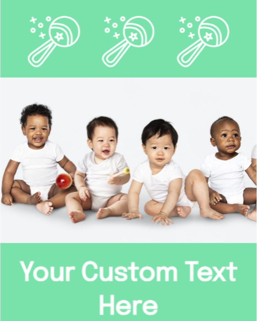 Custom Baby label with photo and text