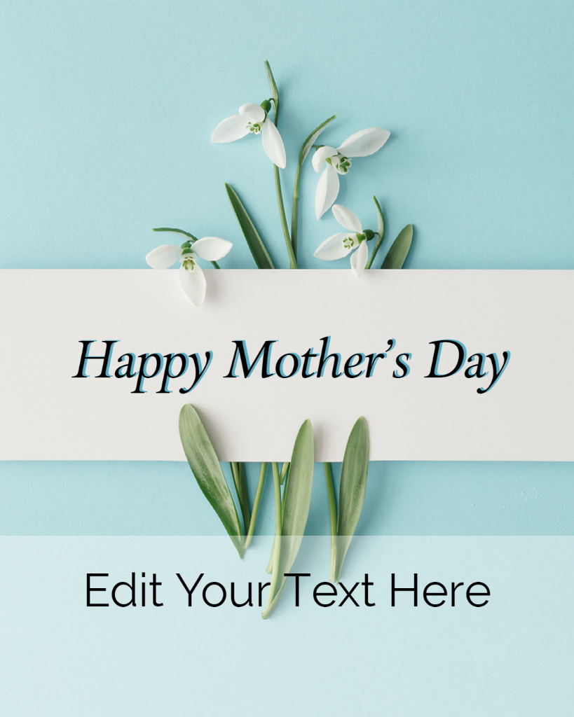 Happy Mother's Day Floral Text Wine Label