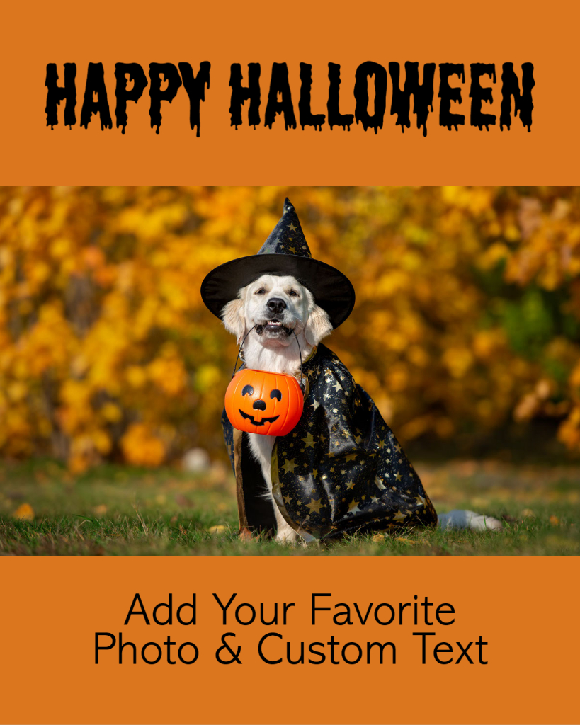 Happy Halloween Custom Photo and Text Wine Label