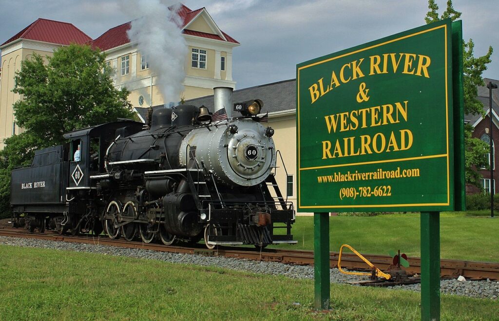 The Black River & Western Railroad offers round trip rides from Flemington to Ringoes. Things to Do near me should include a trip on the Black River & Western RR.