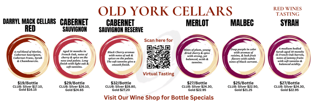 Red Wine Tasting Flight at Old York Cellars