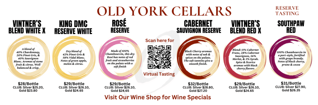 Reserve Wine Tasting Flight at Old York Cellars