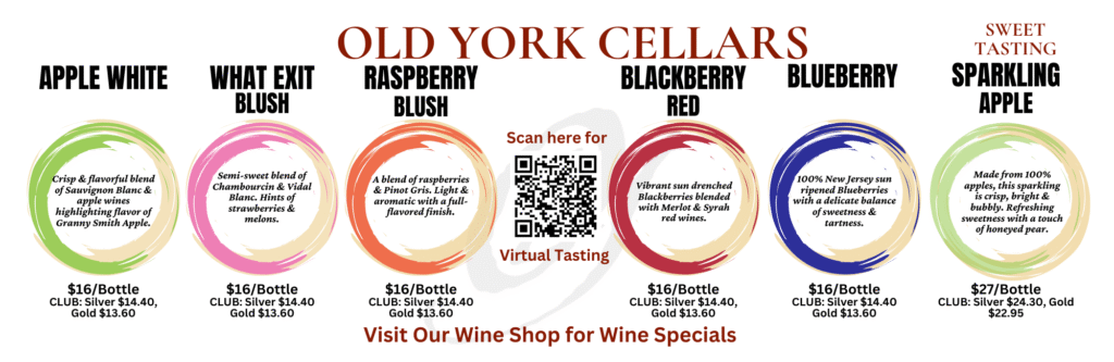 Sweet Wine Tasting Flight at Old York Cellars