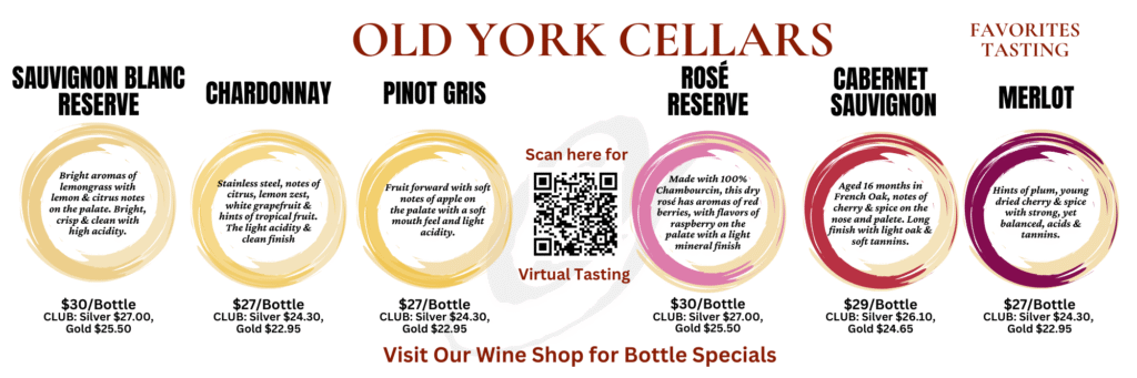 Favorites Wine Tasting Flight at Old York Cellars