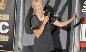 Comedian Helene Angley at Old York Cellars Wine & Comedy Night.