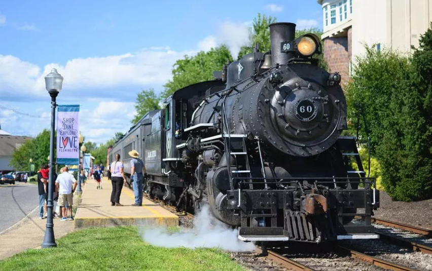 The Hunterdon Wine Express with Old York Cellars winery and the Black River & Western Railroad
